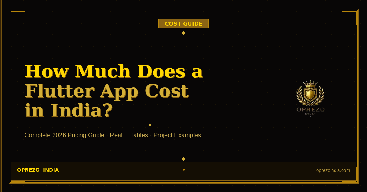 Flutter App Development Cost India 2026 | Oprezo India