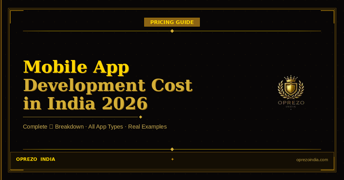 Mobile App Development Cost India 2026 | Oprezo India